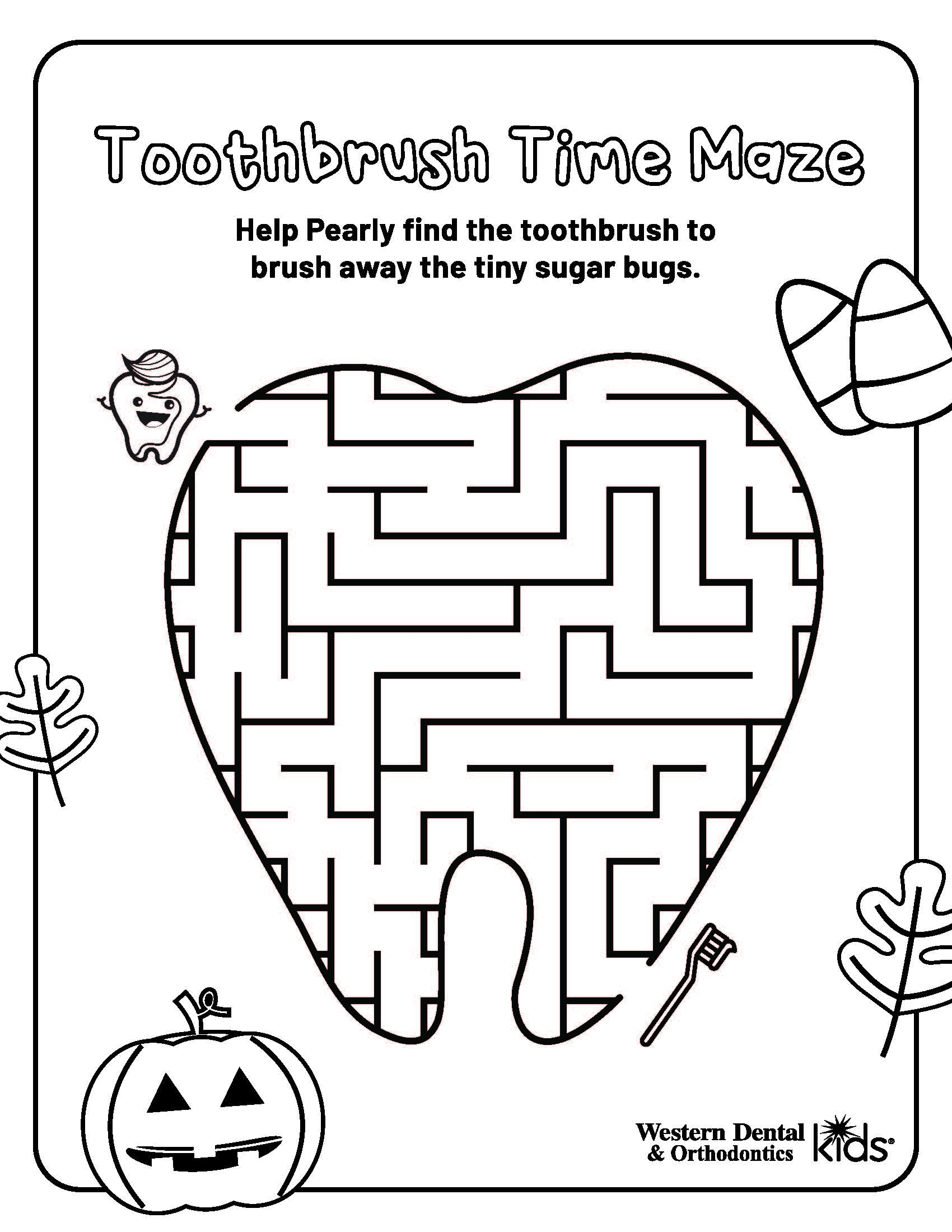 Western Dental Kid's Coloring Maze - Fall 2022