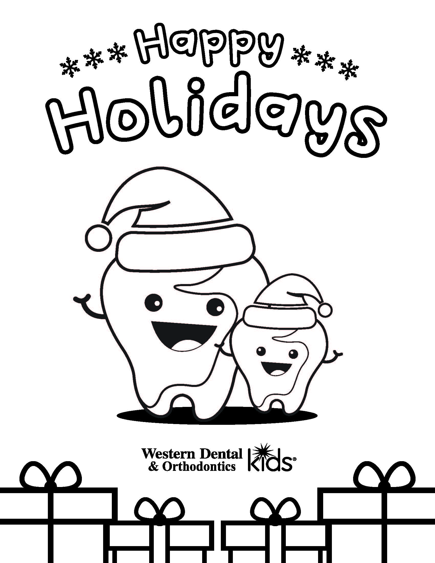 Western Dental Kids - Happy Holidays Coloring Sheet